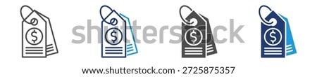 price tag icon set multiple style