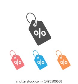 Price tag icon set symbol vector on white background