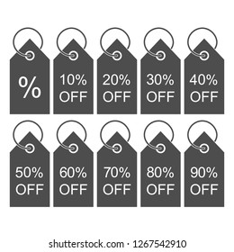 Price Tag icon set. Vector illustration, flat design.