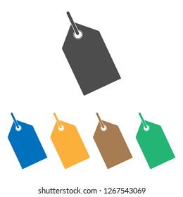 Price Tag icon set. Vector illustration, flat design.