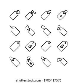 Icono de etiqueta de precio conjunto ilustración vectorial plantilla de logotipo para muchos fines. Aislado sobre fondo blanco.