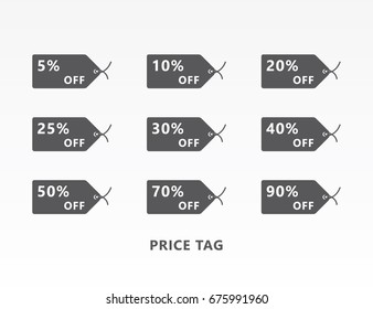 Price tag icon set vector illustration.