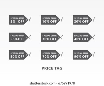 Price tag icon set vector illustration.
