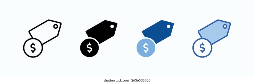 Price Tag Icon Sheet Multiple Style Collection Isolated Vector