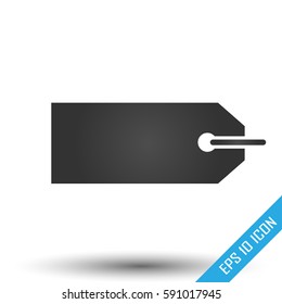Price tag icon. Simple flat logo of price tag on white background. Vector illustration.