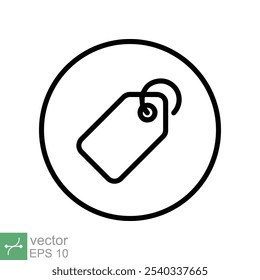 Price tag icon. Simple outline style. Tag label, sale, discount product, gift, coupon, promotion, business concept. Thin line vector illustration isolated on white background. EPS 10.