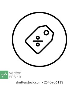 Price tag icon. Simple outline style. Tag label, sale, discount product, gift, coupon, promotion, business concept. Thin line vector illustration isolated on white background. EPS 10.