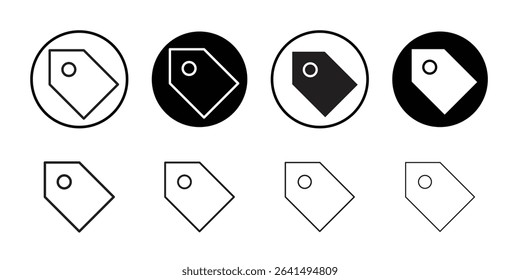 Price tag icon Thin line illustration set vector