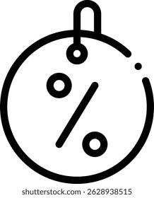 Preisschild-Symbol. Design mit dünnen linearen Stilen einzeln auf weißem Hintergrund