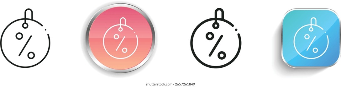 price tag icon. Thin Linear, Regular and Button Style Design Isolated On White Background