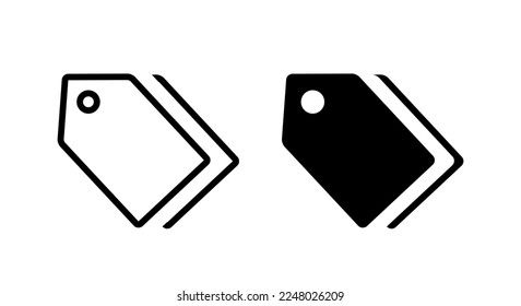 Price tag icon vector in double shape concept
