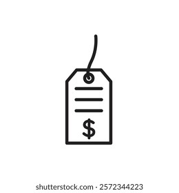 Price tag icon Vector flat thin line illustration