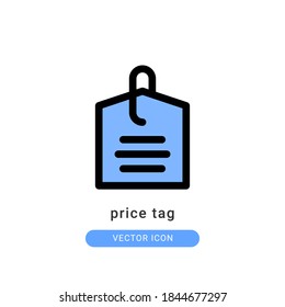 price tag icon vector illustration. price tag icon lineal color design.