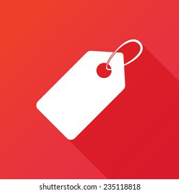 Price tag icon. Vector illustration. Modern flat icon with long shadow effect