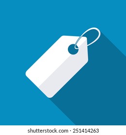 Price tag icon. Vector illustration. Modern flat icon with long shadow effect