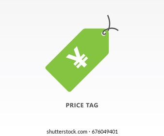 Price tag icon vector illustration. Yen currency tag icon.

