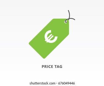 Price tag icon vector illustration. Euro currency tag icon.
