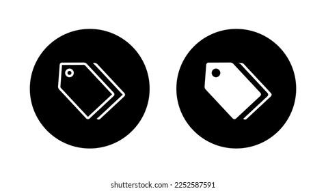 Price tag icon vector isolated on circle background