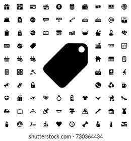 Price tag icon vector isolated on white background. set of filled shopping icons.