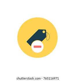 Price tag icon. Vector label. Store coupon sign. Minus icon.