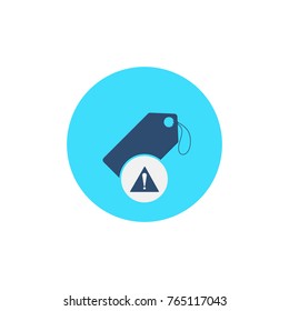 Price tag icon. Vector label. Store coupon sign. Exclamation point icon.