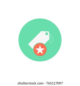 Price tag icon. Vector label. Store coupon sign. Star icon.