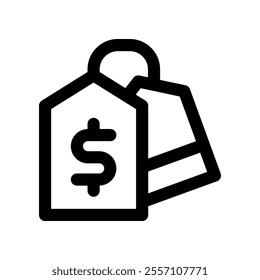 price tag icon. vector line icon for your website, mobile, presentation, and logo design.