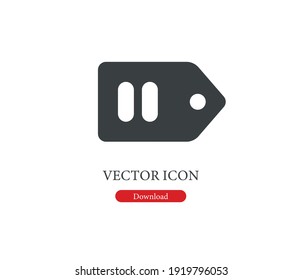 Price tag icon vector. Linear style sign for mobile concept and web design. Label symbol illustration. Pixel vector graphics - Vector
