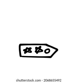 price tag icon in vector. Logotype - Doodle