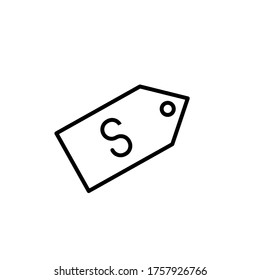 Icono de la etiqueta de precio. monolina vectorial