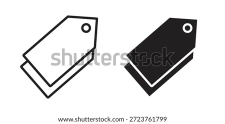 Price tag icons in filled, thin line, outline and strokes
