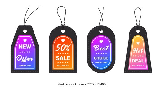 Price tag icons. Sale price tags. Labels icons. Vector illustration