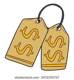 price tag illustration hand drawn isolated vector