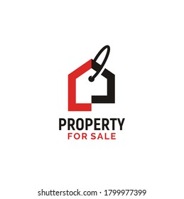 Price Tag Label with House, Home Sell Buy Real Estate Property Marketing Discount Sale Promo logo design