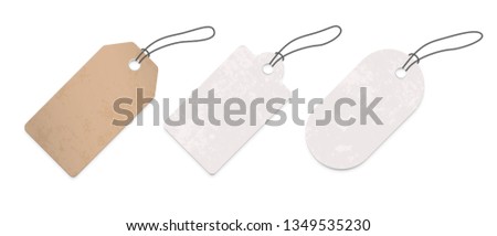 Price tag labels set. Vector sale paper gift blank pricetag with string isolated on white background