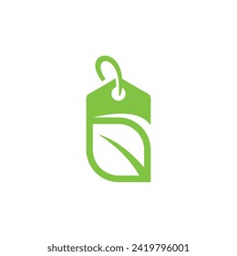 price Tag leaf green logo vector