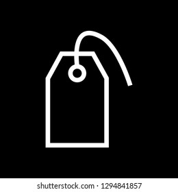 Price tag line art icon white - vector