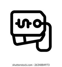 price tag line icon. Clean and minimalist vector icon for websites, mobile apps, presentations, and logos. Fully scalable and customizable for any project.