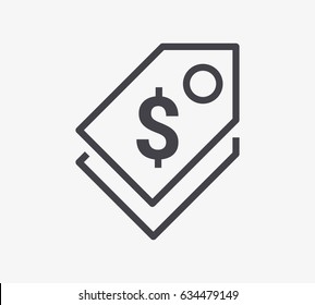 Price Tag Line Icon. Editable Stroke.