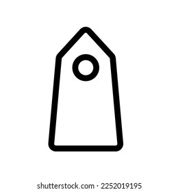 Price tag line icon isolated on white background. Black flat thin icon on modern outline style. Linear symbol and editable stroke. Simple and pixel perfect stroke vector illustration.