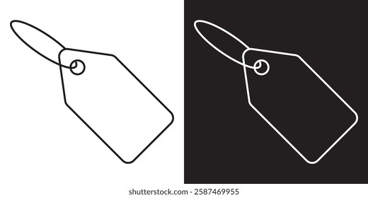 Price tag line icon set for sale, discount, and shopping labels