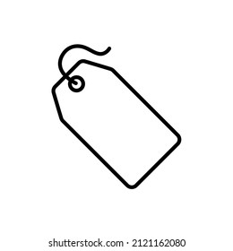 Price tag line icon, vector outline logo isolated on white background