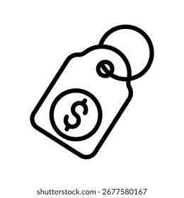 Price Tag line icon, vetor, pixel perfect, arquivo ilustrador 
