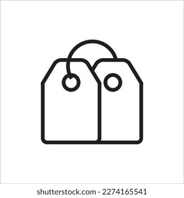 icono de línea de etiqueta de precio nuevo vector