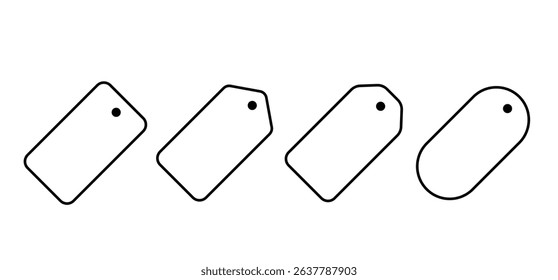 Price tag line set icon isolated on white background.