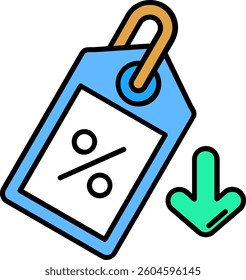 Price tag Line vector Icon Design