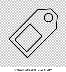 Price tag line vector icon on transparent background