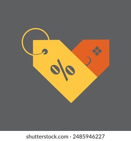 Price Tag Logo with House Concept and Discount Icon. 