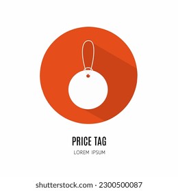Price tag logo. Illustration of price tag in flat. Stock vector.