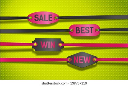 price tag, marker, label